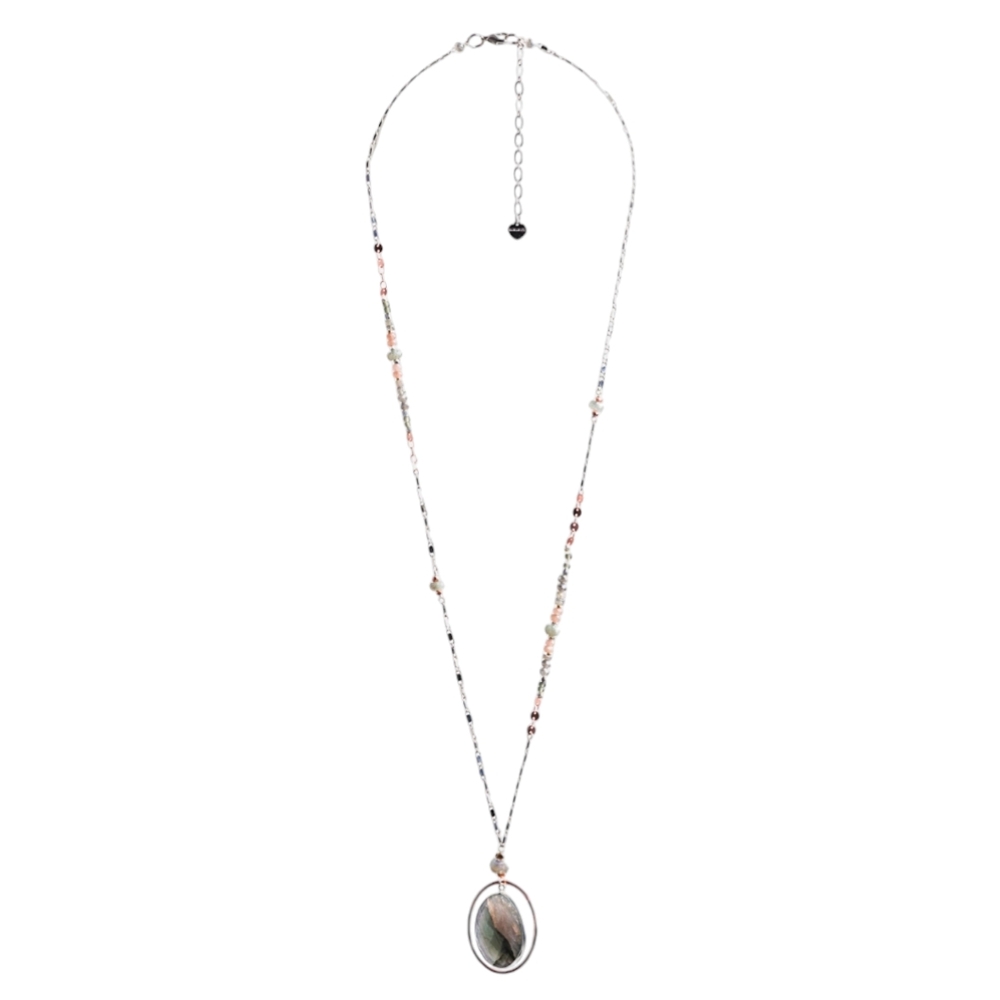 NWOT NAKAMOL Hartford Natural Stone Pendant Necklace